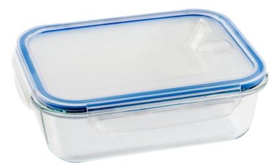 Telo ermetico rettangolare da 630 ml, in vetro resistente, ideale per conservare gli alimenti e conservare la freschezza.
