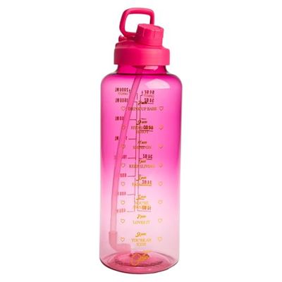 FACKELMANN Paris Hilton – Borraccia motivazionale da 1,8 litri in rosa – frasi ispiratrici, a prova di perdite, ideale per lo sport e la vita quotidiana, plastica, 115 x 10 x 32 mm