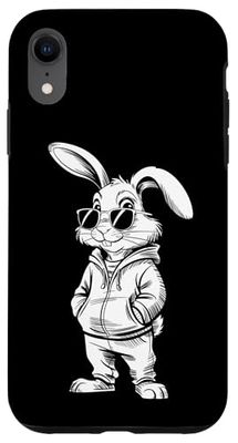 Easter Day Bunny Face With Sunglasses Carcasa para iPhone XR