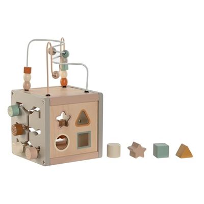 JUGUETE MADERA METAL 16,5X16,5X20 CUBO ACTIVIDADES