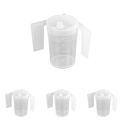 NRS Healthcare Feeder Cup with Handle with Narrow Spout Lid (Pack of 4)