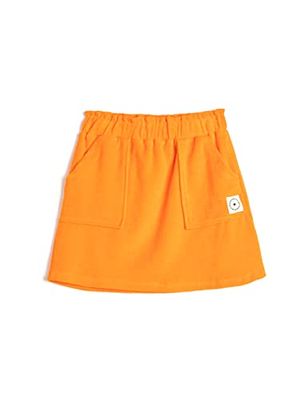 Koton Girls's handduk tygfickor elastisk midja bomullskjol, Orange (202), 5-6 Jahre
