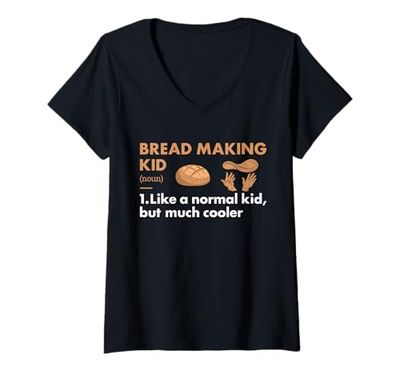 Donna Baker Kid Definizione Pane Making Maglietta con Collo a V