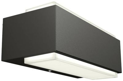 Philips LED Stratosphere Ultra Efficiente Lampada a Parete per Esterni, Luce Bianca Calda, 3.8W, IP44, Antracite