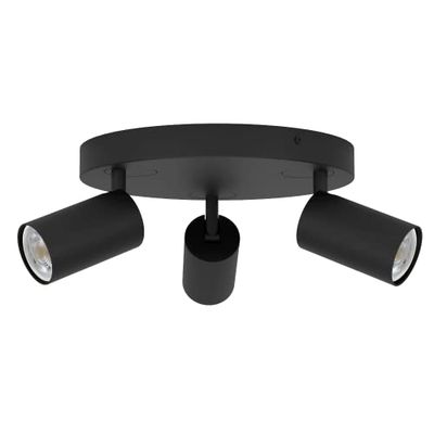 EGLO connect.z rail spot LED connecté Telimbela-Z, barre de 3 spots, lampe de plafond noire, plafonnier contrôlable par application et commande vocale, blanc chaud - froid, RVB, dimmable