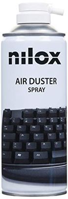 Nilox, Spray Aria Compressa, Bomboletta Spray ad Aria Compressa per la Pulizia di Notebook, Stampanti e Device, con Cannuccia per Pulizia Precisa e Delicata, Senza Residui, Formato 400 ml