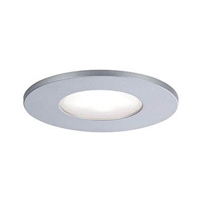 Paulmann 99937 Luminária embutida LED cala, redonda, incl. 1 x 5 W IP65, foco embutido cromado mate, luz do armário, plástico, alumínio, lâmpada 4000 K