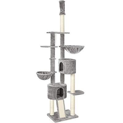 Feandrea Arbre à Chat, Tour de Jeux, 2,4-2,6 m, Gris Clair PCT110W01