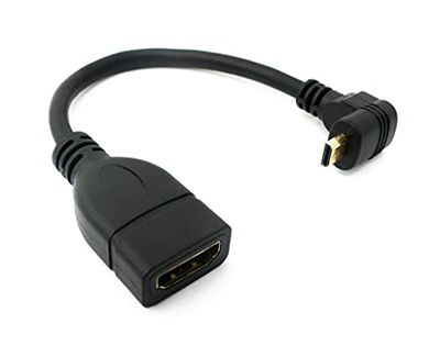 SYSTEM-S HDMI 1.4 kabel 20 cm bus naar micro stekker adapter hoek in zwart