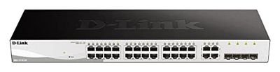 D-Link DGS-1210-28/E Switch Smart+ 24 Ports Gigabit + 4 Ports Combo 1000BaseT/SFP - Cordon d'alimentation UE Uniquement