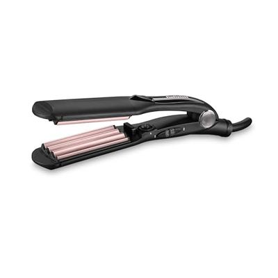 BaByliss Fer à gaufrer Crimper - Revêtement Tourmaline-céramique, 10 réglages de température jusqu'à 210°C, appareil de coiffure professionnel, Noir, 2165CE