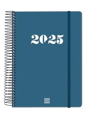 Finocam - Kalender My 2025, spiraalbinding, 1 dag per pagina, januari 2025 - december 2025, 12 maanden, blauw, Catalaans