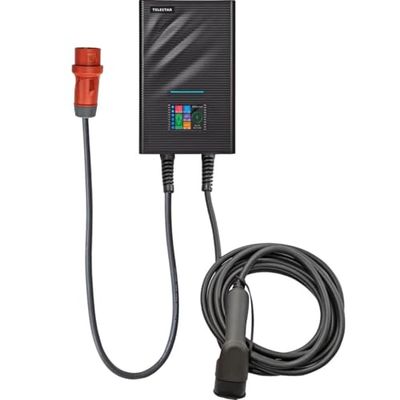 Telestar EC 311 S6-11 kW Smart Wallbox z wtyczką CEE – wtyczka o dużej mocy/z kablem 6 m (wtyczka typu 2, elektryczny samochód hybrydowy, Wi-Fi, Bluetooth, sterowanie aplikacją, IP66), kolor czarny,