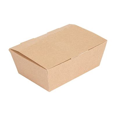 60 unità – Scatola Lunch Box" coperchio 'Thepack' 220 G/M2 14 x 9,7 x 5 cm naturale cartone ondulato Nano-Micro