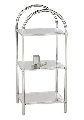 WENKO Étagère exclusive - arc en demi-cercle, 3 étagères, Acier, 37 x 87 x 34 cm, Chromé