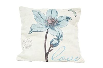 Kussen met blauwe bloem (40 x 40 x 1)