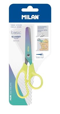 BLÍSTER TIJERAS BASIC EDICIÓN SUNSET, MANGO AMARILLO MILAN