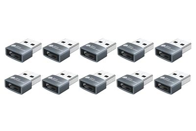 Good Connections Juego de 10 adaptadores USB 2.0 Macho A a USB-C™ Hembra, Carcasa de Aluminio, Color Gris