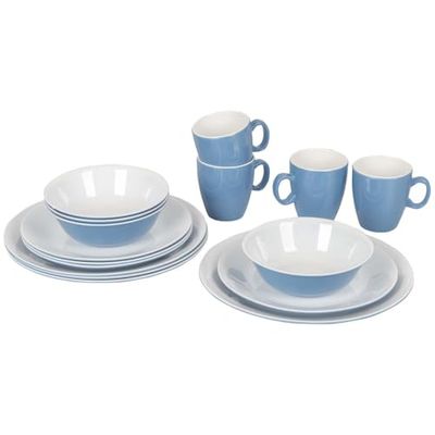 Bo-Camp Blue, Set di stoviglie Unisex-Adulto, Blu, Taglia Unica