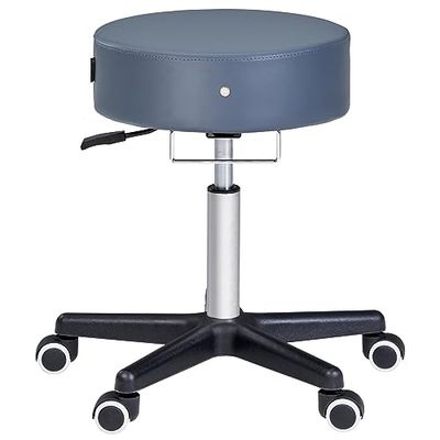 Master Massage Glider Ergonomische Ronde Draaibare Kruk Verstelbare Rolling Hydraulische Kruk Kapper Tandheelkundige Stoel Thuis Kantoor Kruk, Koningsblauw
