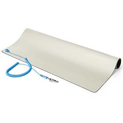 StarTech.com Anti Static Mat, ESD Mat for Electronics Repair, Anti Static Table/Desk Mat w/Detachable Grounding Wire, ANSI/ESD S 4.1, Flexible Thermoplastic Work Pad, 23x47 (LG-ANTI-STATIC-MAT)