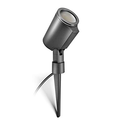 Steinel LED Spotlight Garden N, 7.86 W markstrålkastare med jordspik, automatisk skymningsstyrning, GU10 fattning sockel, 512 lm, antracit, aluminium