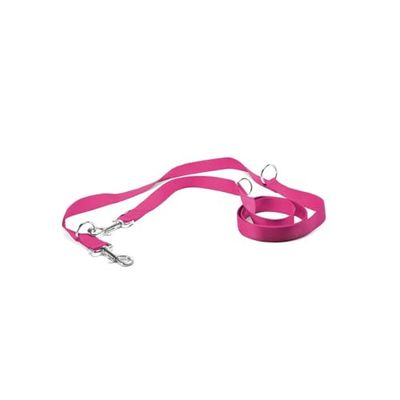 Record - Trainingslijn voor honden – van nylon – met metalen karabijnhaak – zeer robuust – kleur roze – maat L – 2,3 cm – lengte 220 cm