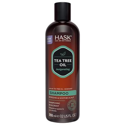 HASK Invigorating Tea Tree Oil Shampoo, thickening for all hair types, colour safe, and cruelty-free - 1 355mL Bottle