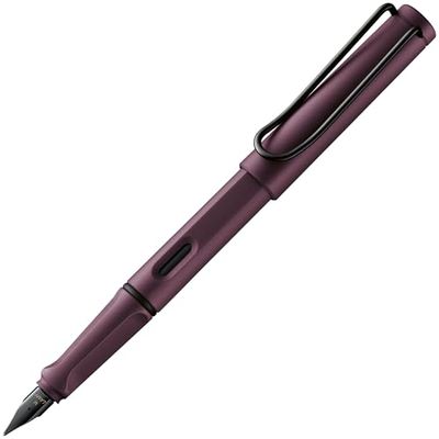 LAMY safari scarlet - Fountain Pen with ergonomic grip & polished steel nib in size B - ideal for any Writing & Calligraphy - including LAMY T 10 blue cartridge - Right-Handed