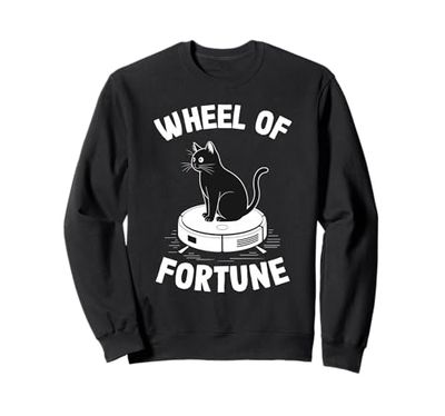 Wheel Of Fortune Cat On Robot Vacuum Cleaner Cat Sweatshirt