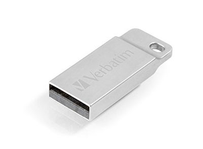 Verbatim 98748 Executive USB Drive - 16 GB, gemaakt van metaal, rugged drive met USB 2.0-interface, voorzien van een handige sleutelhanger, zilver