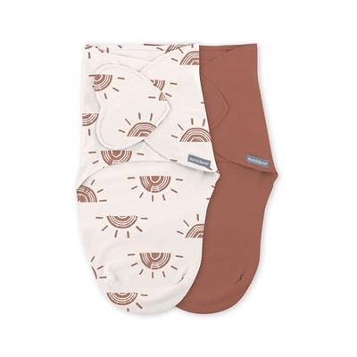 Ingenuity SwaddleMe Monogram Collection draagdoek, maat 0-3 maanden, 3-6 kg, 2 stuks, TOG 0,5 - Rising Sun