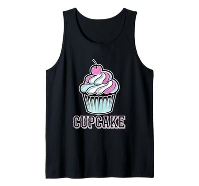 Divertente cupcake colorato con ciliegie e glassa Canotta