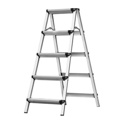 Miscoos Trittleiter, Aluminium Leiter, 5 Stufen Klappbar, Kleine Beidseitig Besteigbare, rutschfeste und Stabile Haushaltsleiter, Belastbar bis 150 kg