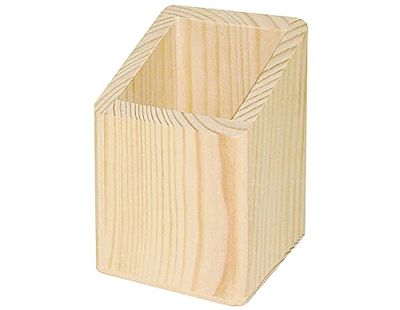 Portalápices madera de pino macizo sin base 8,5x8,5x9cm.