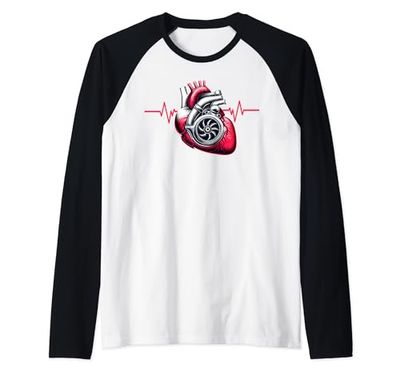 Camisetas Turbo para hombre Turbo Caracol Corazón Turbo Camiseta Manga Raglan