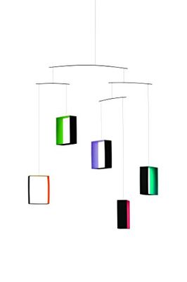 Flensted Mobiles Perspectives - Móvil de Acero, Negro/Multicolor, 60 x 45 cm