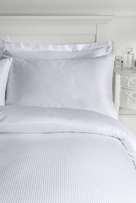 Catherine Lansfield Ropa de Cama, Satinada a Rayas, Gris, Oxford Pillowcases