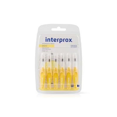 Interprox Plus Mini 6 Pezzi, Scovolino Dritto, Anti-Placca e Anti-Carie, indicato per spazi interprossimali piccoli (misura PHD 1.4)