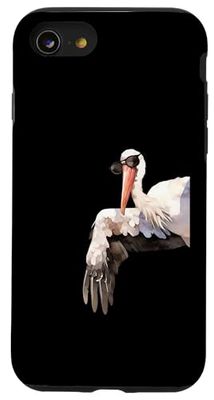 Oiseau cigogne avec lunettes de soleil regardant sur le côté animaux drôles Coque pour iPhone SE (2020) / 7 / 8