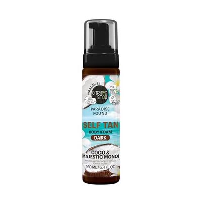 Organic Shop Paradise Found DARK Self Tan Body Foam with Coco & Majestic Monoi, 160ml