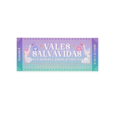Legami - Bloque de 48 (24 + 24) vales para los nuevos padres en Español, cupones para rasgar, idea de regalo, tema de los nuevos padres, 20,3 x 8,4 cm