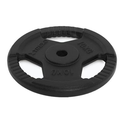 TREXO TRX-ICP001 - Disco de pesas de hierro fundido, 10 kg, universal, duradero, con asas ergonómicas, compatible con pesas y asas para entrenamiento de fuerza y función