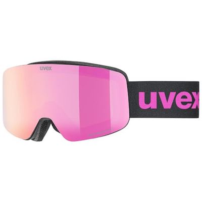 Uvex pwdr FM Gafas de esquí, Niños unisex, black matt/pink-clear, one size