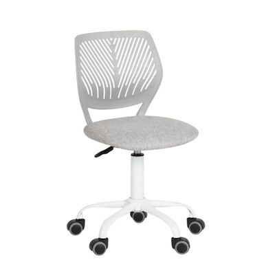 FurnitureR Morandi kolorowe krzesło biurowe, nowoczesne, regulowane wzornictwo, obrotowe podłokietniki, krzesło do pokoju dziecięcego, do domu i biura, kolor szary