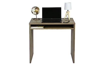 Iris Ohyama, Escritorio con módulo de Almacenamiento con estantería/Escritorio de Ordenador/Escritorio de Madera, Diseño,Robusto, Oficina, Casa - Desk - WDK-800 - Marrón Ceniza, W 80 x D 50 x H 75 cm