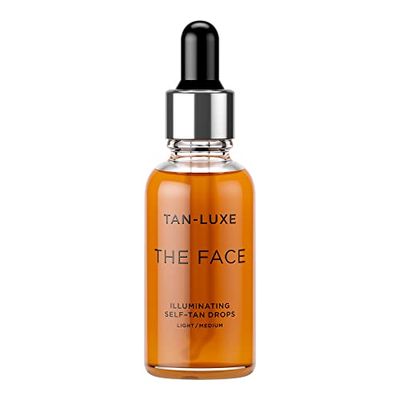 Gotas autobronceadoras The Face de Tan Luxe, tamaño mediano (30 ml), añade gotas bronceadoras al cuidado de la piel para lograr un bronceado facial personalizado, sin crueldad animal y vegano