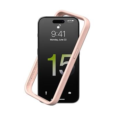 RHINOSHIELD Bumper Hoesje compatibel met [iPhone 15 Pro Max] | CrashGuard - schokabsorberend slank ontwerp beschermhoes 3,5 m valbescherming - Blush Pink