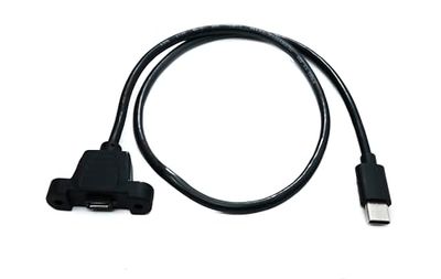 System-S Câble USB 3.1 50 cm Type C mâle vers 2.0 Micro B Femelle 5 Broches Panel Mount 28 mm