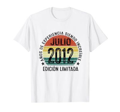 Fabricado En 2012 12 Años Cumpleaños Niño Julio 2012 Camiseta